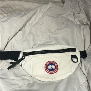 White Fanny Pack with Black Strap